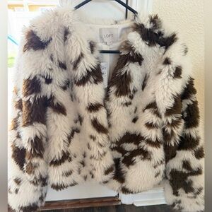 LOFT Women's Spotted Faux Shearling Jacket